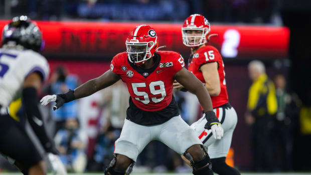 Georgia left tackle Broderick Jones in the 2023 CFP National Championship Game